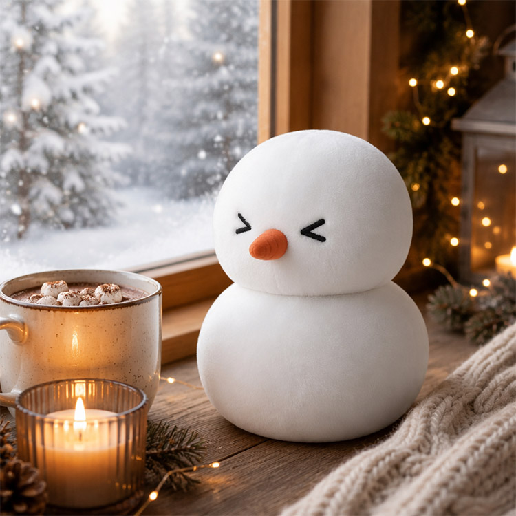 Muñeco de nieve navideño, bola de arroz glutinoso, peluche