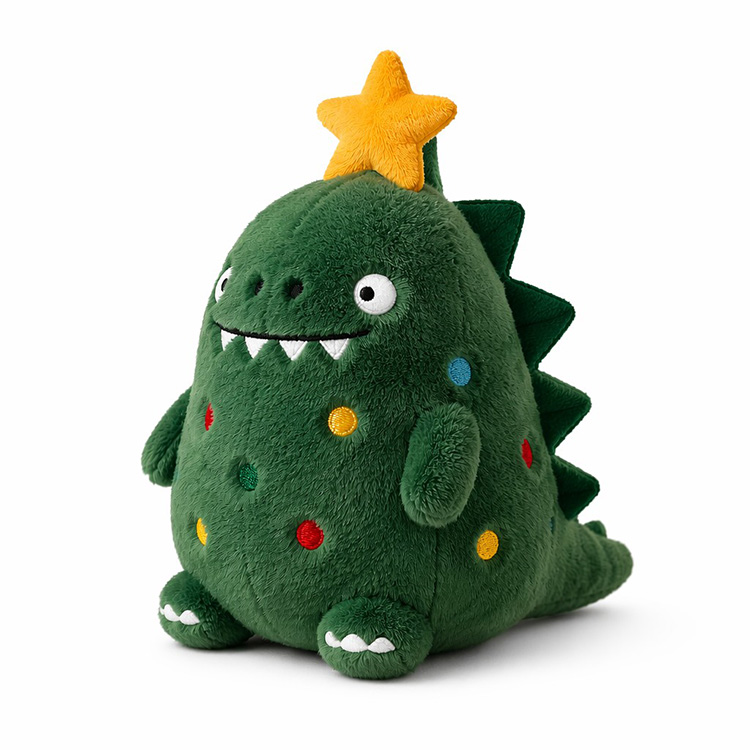 Juguete de peluche de dinosaurio de árbol de Navidad