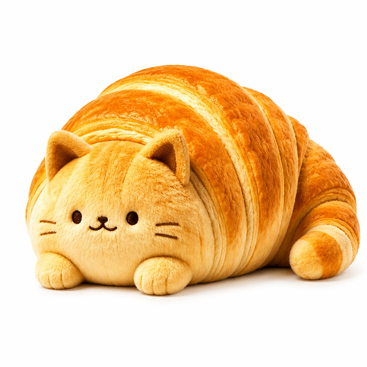 Juguete de peluche de gato croissant