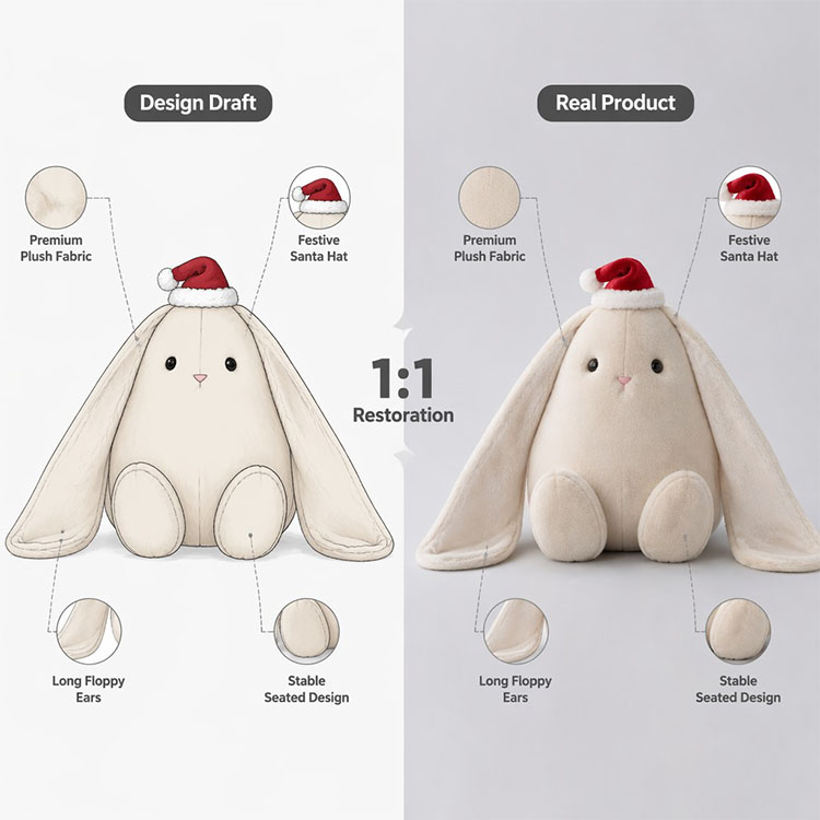 Christmas Teardrop Bunny Plush