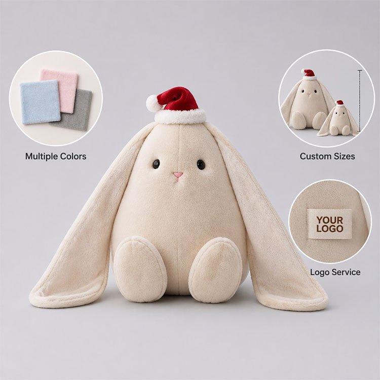 Christmas Teardrop Bunny Plush