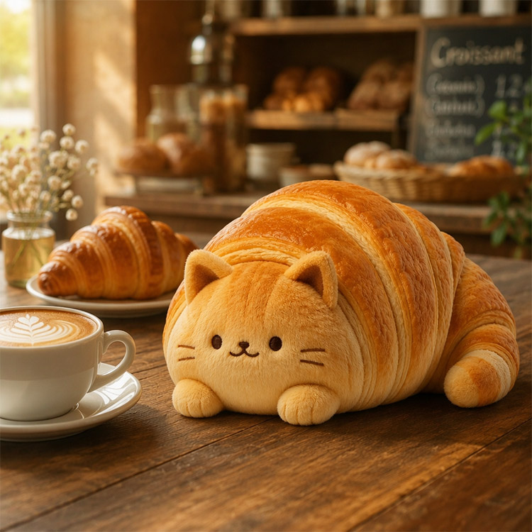 Croissant Cat Plush Toy