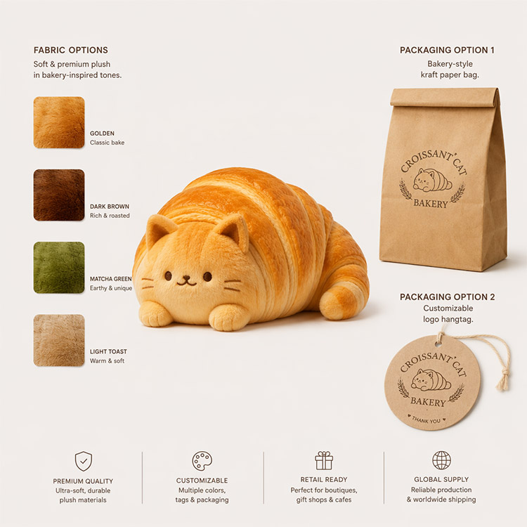Croissant Cat Plush Toy