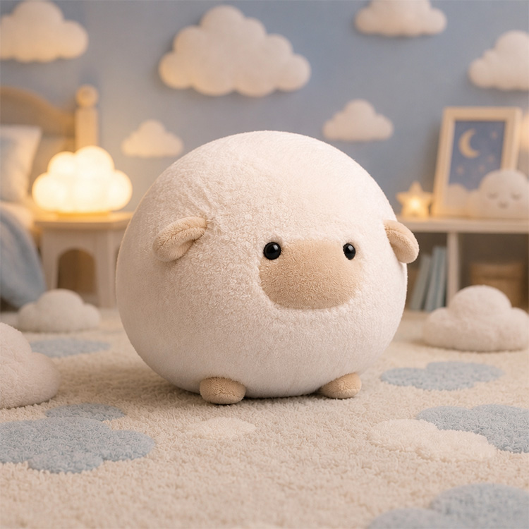 Marshmallow Style Round Sheep Plush Toy