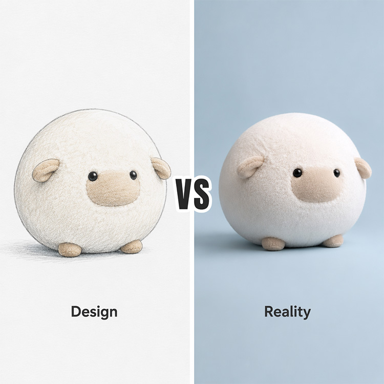 Marshmallow Style Round Sheep Plush Toy