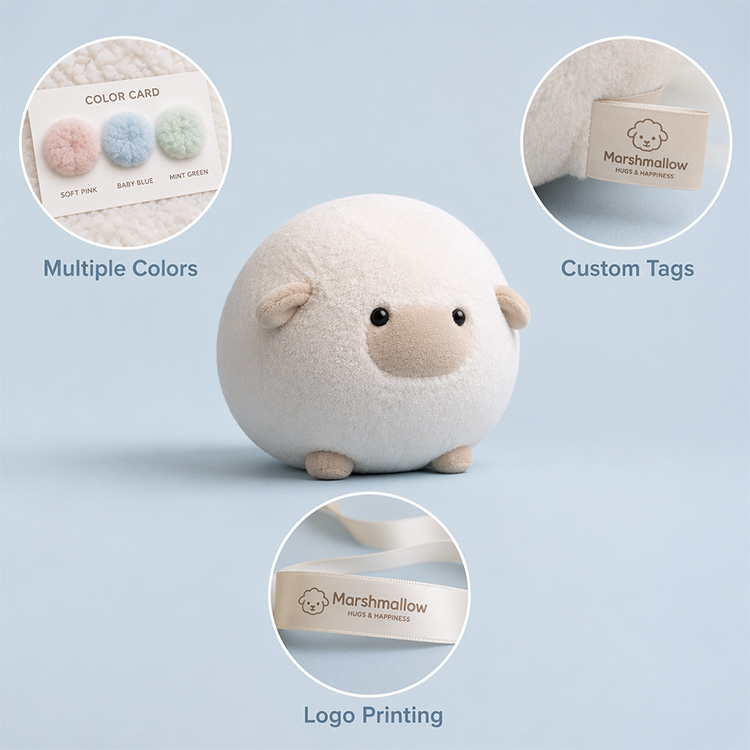Marshmallow Style Round Sheep Plush Toy